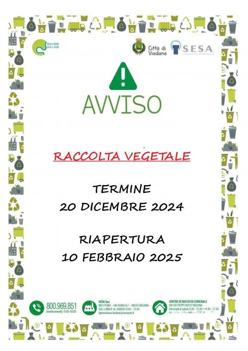 TERMINE RACCOLTA DOMICILIARE SFALCI E RAMAGLIE