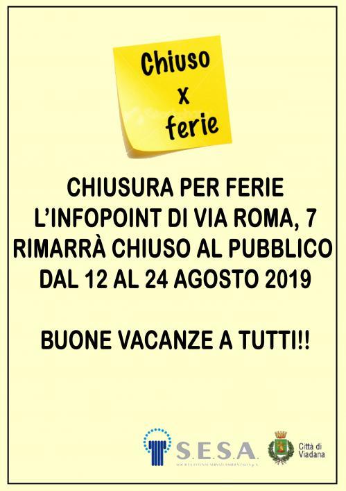 CHIUSURA PER FERIE