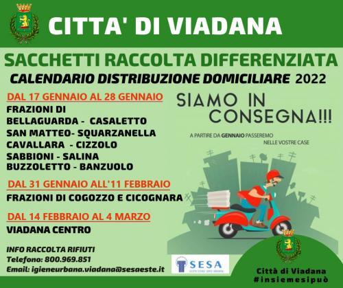 DISTRIBUZIONE PORTA A PORTA SACCHETTI PER L\'ANNO 2022